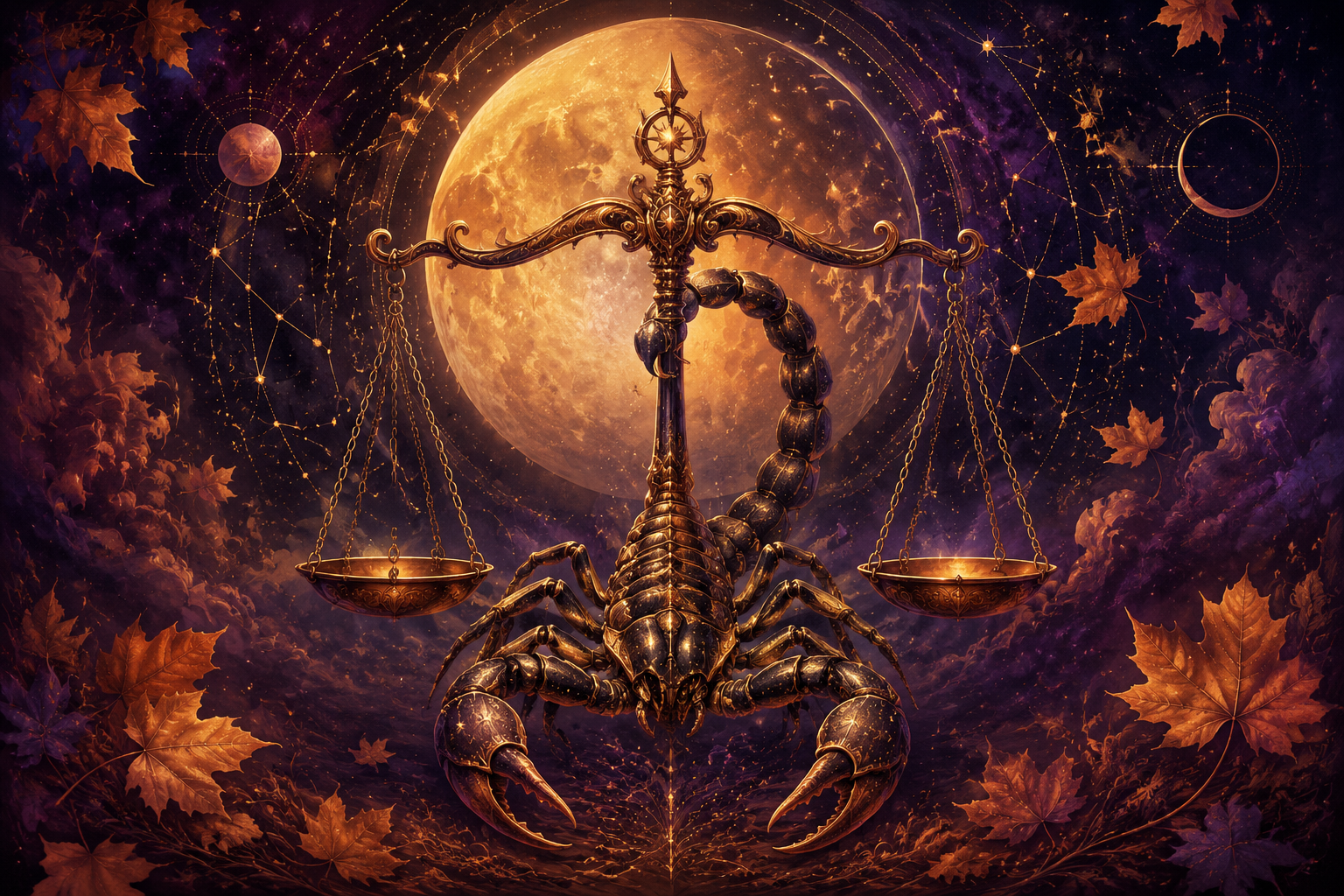Październik w zodiaku - Waga i Skorpion pod jesiennym niebem